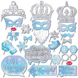 Snowflake Crown Party Theme, Paper Christmas Birthday Party Supplies, Photography Props