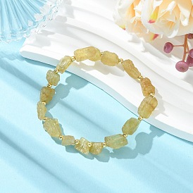 Armbänder aus rohen, ungeschliffenen, natürlichen gelben Apatitperlen für Damen, Nuggets