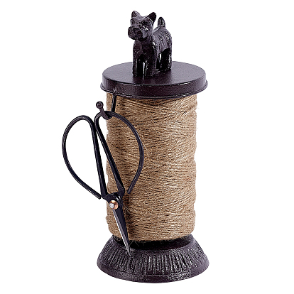 Porte-ficelles vintage en fonte en forme de chien, décorations de présentation, avec de la corde de jute et des ciseaux, pour la décoration intérieure