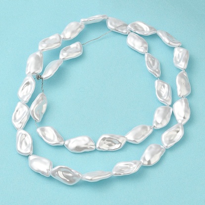 ABS Plastic Imitation Pearl Beads Strands, Leaf