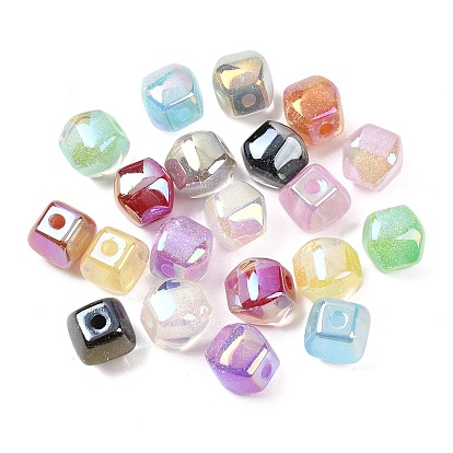 Гальванические прозрачные смоляные шарики, двухконусные, с блеском порошок, граненые