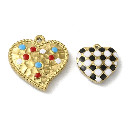 304 нержавеющей стальной эмали подвески, реальный 18 k позолоченный, шарма сердца