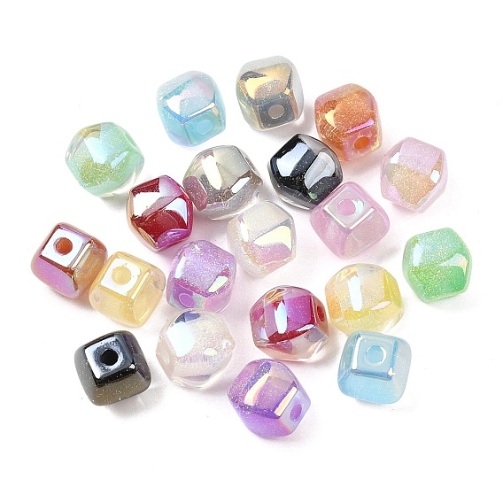 Гальванические прозрачные смоляные шарики, двухконусные, с блеском порошок, граненые