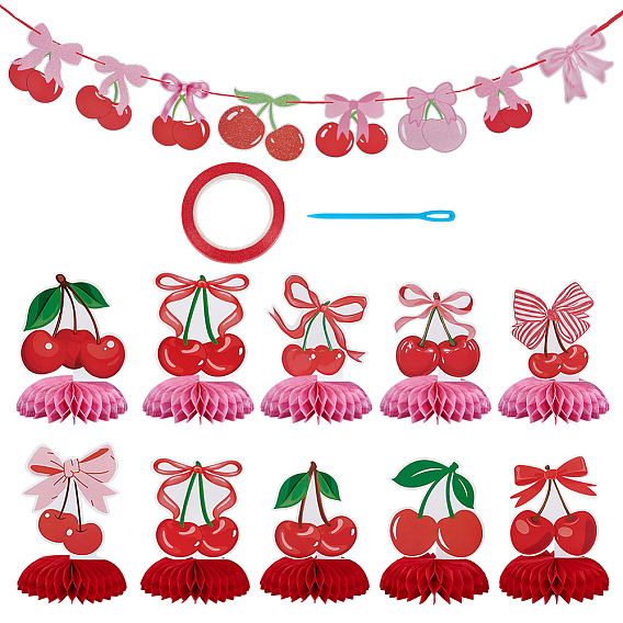 2 Bags 2 Styles Paper Cherry Hanging Banners, for Wedding Party Decorations