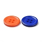 Resin Buttons, Dyed, Flat Round