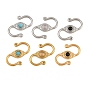 304 Stainless & Natural/Synthetic Gemstone S-Hook Clasps, Connector Charms for Jewelry Making