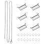 304 Stainless Steel Cable Chain Necklace Making, with Jump Rings, Pendant Cabochon Settings