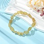 Raw Rough Natural Yellow Apatite Beaded Stretch Bracelets for Women, Nuggets