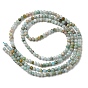 Natural Flower Amazonite Beads Strands, Faceted Rondelle