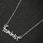201 Stainless Steel Word Feminist Pendant Necklace, Feminism Jewelry for Women
