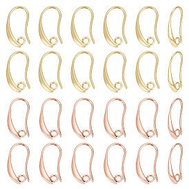 40 шт. 2 цвета латунные крючки для сережек, с горизонтальной петлей, без свинца, без никеля и без кадмия