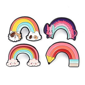 Rainbow Zinc Alloy Brooches, Enamel Pins, for Backpack Cloth