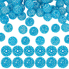 50 бусины со стразами из смолы, с акриловыми круглыми бусинами внутри, для жевательной резинки ювелирных изделий