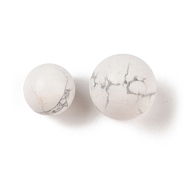 Natural Howlite No Hole Sphere Beads, Round