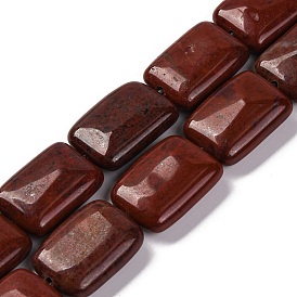 Natural Red Rainbow Jasper Beads Strands, Rectangle