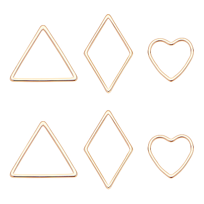 Long-Lasting Plated Brass Linking Rings, Nickel Free, Mixed Shapes