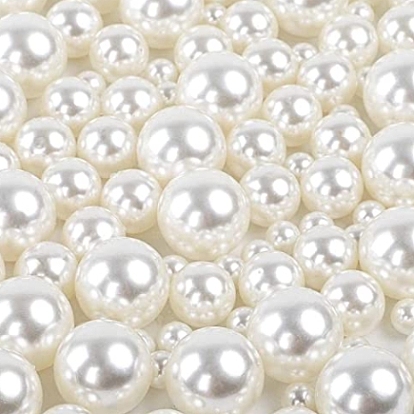 ABS Plastic Imitation Pearl Round Beads, Dyed, No Hole/Undrilled