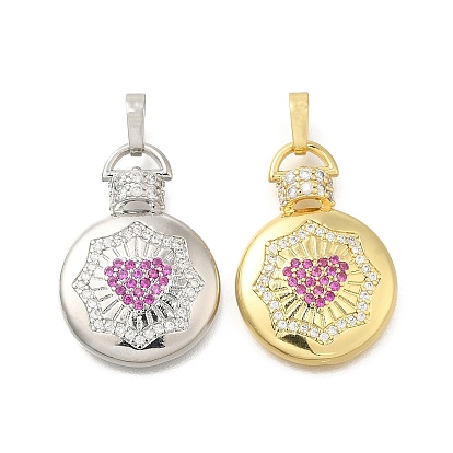 Стойка металлическая латунная микропрофилированная кубическая циркония подвески, долговечный, без кадмия и без свинца, плоско-круглые с сердцем