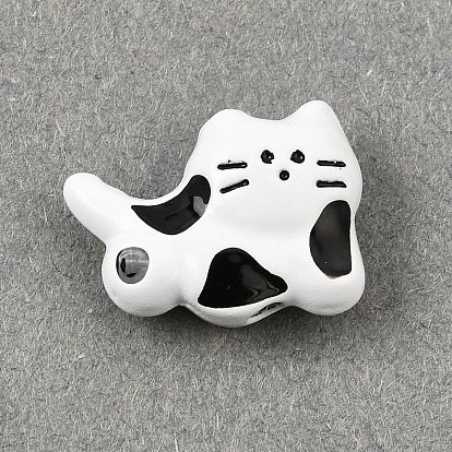 Des perles d'émail en alliage, forme de chat