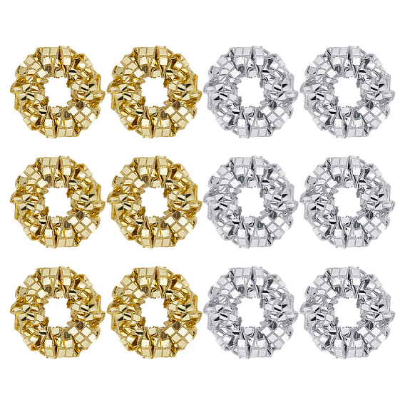 12 шт. 2 цветной полиэстер с пластиковыми пайетками для животных, эластичные аксессуары для волос, для девочек или женщин, резинка для волос / резинки для волос