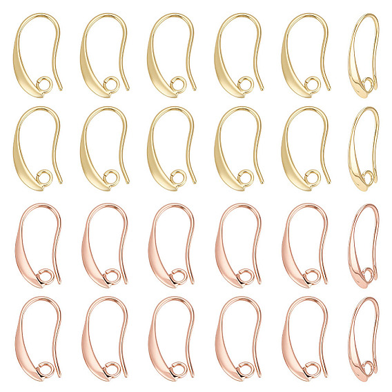 40 шт. 2 цвета латунные крючки для сережек, с горизонтальной петлей, без свинца, без никеля и без кадмия