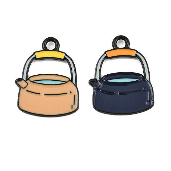 Pendentifs en émail , breloques pour bouilloire, noir
