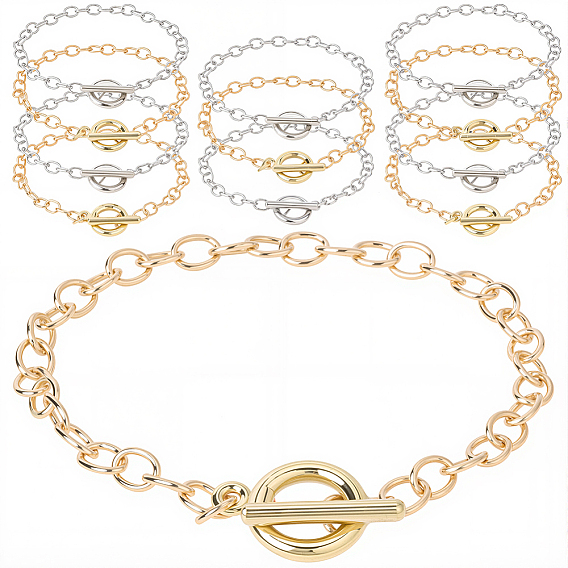 12шт. 2 Браслеты-цепочки из сплава с кабелем и цветами для женщин и мужчин