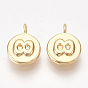 Brass Charms, Nickel Free, Real 18K Gold Plated, Flat Round with Infinity
