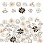 44Pcs 11 Style Alloy Cabochons, with Rhinestone/Enamel and ABS Plastic Imitation Pearl, Mixed Shape