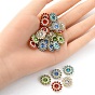 50Pcs 5 Colors Sew on Rhinestone, Transparent Glass Rhinestone, with Iron Prong Settings, Faceted, Flower