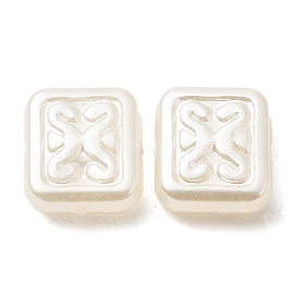 ABS Plastic Imitation Pearl Beads, Square