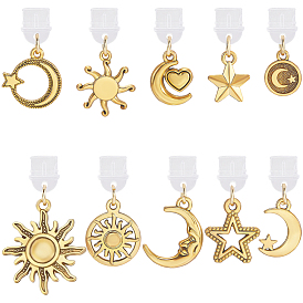 10шт 10 стили пластиковые мобильные пылезащитные заглушки, луна и звезда и солнце, Сплав с подвесками