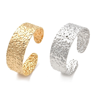 304 Текстурированные плоские браслеты-манжеты из нержавеющей стали