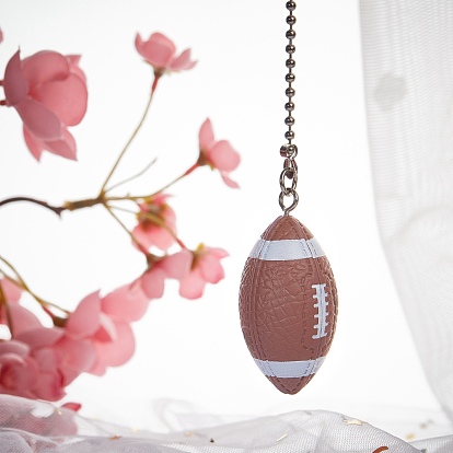 Plastic Pendant Decoration, with Brass Ball Chain, Rugby