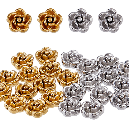 24шт 2 цвета 304 шарики из нержавеющей стали, роза