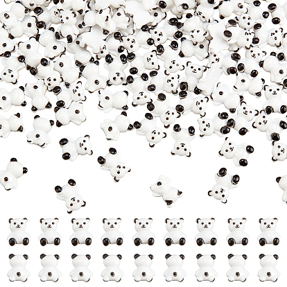 100Pcs 2 Style Opaque Resin Cabochons, Nail Art Decoration, Panda