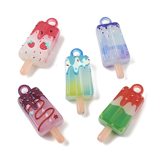 Plating Acrylic Pendants, Ice Sucker Charms