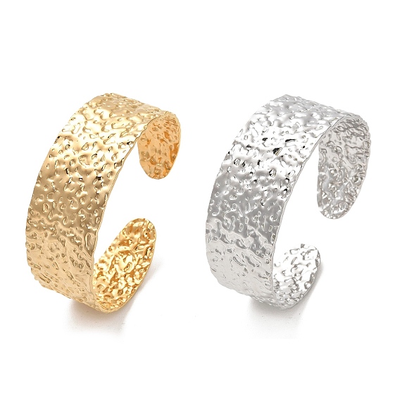 304 Текстурированные плоские браслеты-манжеты из нержавеющей стали