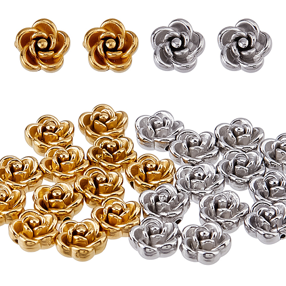 24шт 2 цвета 304 шарики из нержавеющей стали, роза