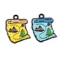 Baking Paint Alloy Enamel Pendants, Map Charms, Black