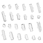 120pcs 12 style 304 extrémités de sertissage de ruban en acier inoxydable, rectangle