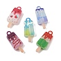 Plating Acrylic Pendants, Ice Sucker Charms