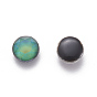 Faceted Glass Cabochons, Changing Color Mood Cabochons, Flat Round
