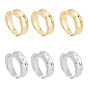 6 шт 2 цвета латунь волна открытое манжетное кольцо для женщин