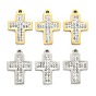 201 Stainless Steel Pendants, with Polymer Clay Crystal Rhinestone, for Religion, Cross