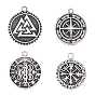 4шт 4 стиль 304 кулон из нержавеющей стали с норвежской руной Валькнут, плоско-круглые
