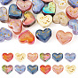 20шт непрозрачные акриловые европейские бусины, золотой фольгой, бусины с большим отверстием, сердце