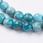 Natural Apatite Beads Strands, Faceted(128 Facets), Round