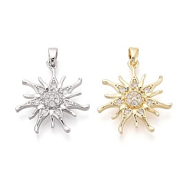 Латунные микропаве прозрачные подвески с фианитом, солнечные чары