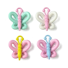 Rack Plating Alloy Pendants, Spray Painted Bowknot Charms